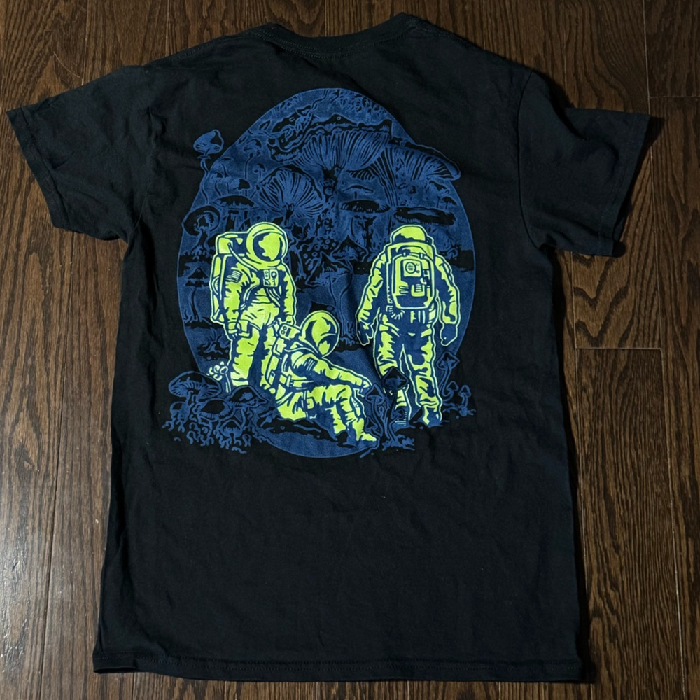 A-Lab Black Graphic T-Shirt with Astronaut Design